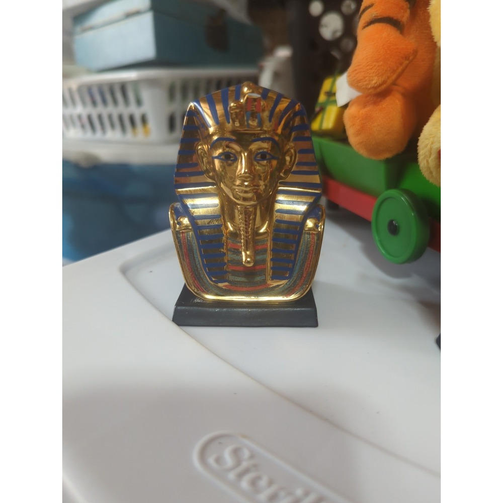 1989 Franklin Mint KING TUT TREASURES Porcelain 24K Gold Funerary Mask READ